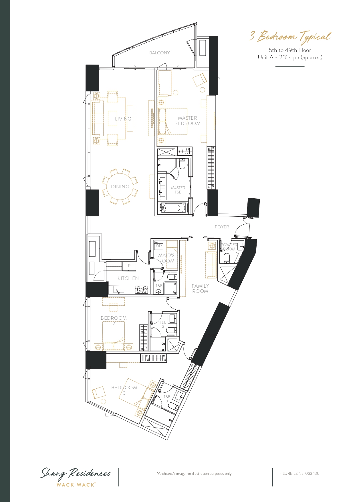 3BR- UNIT A - 5th to 49th