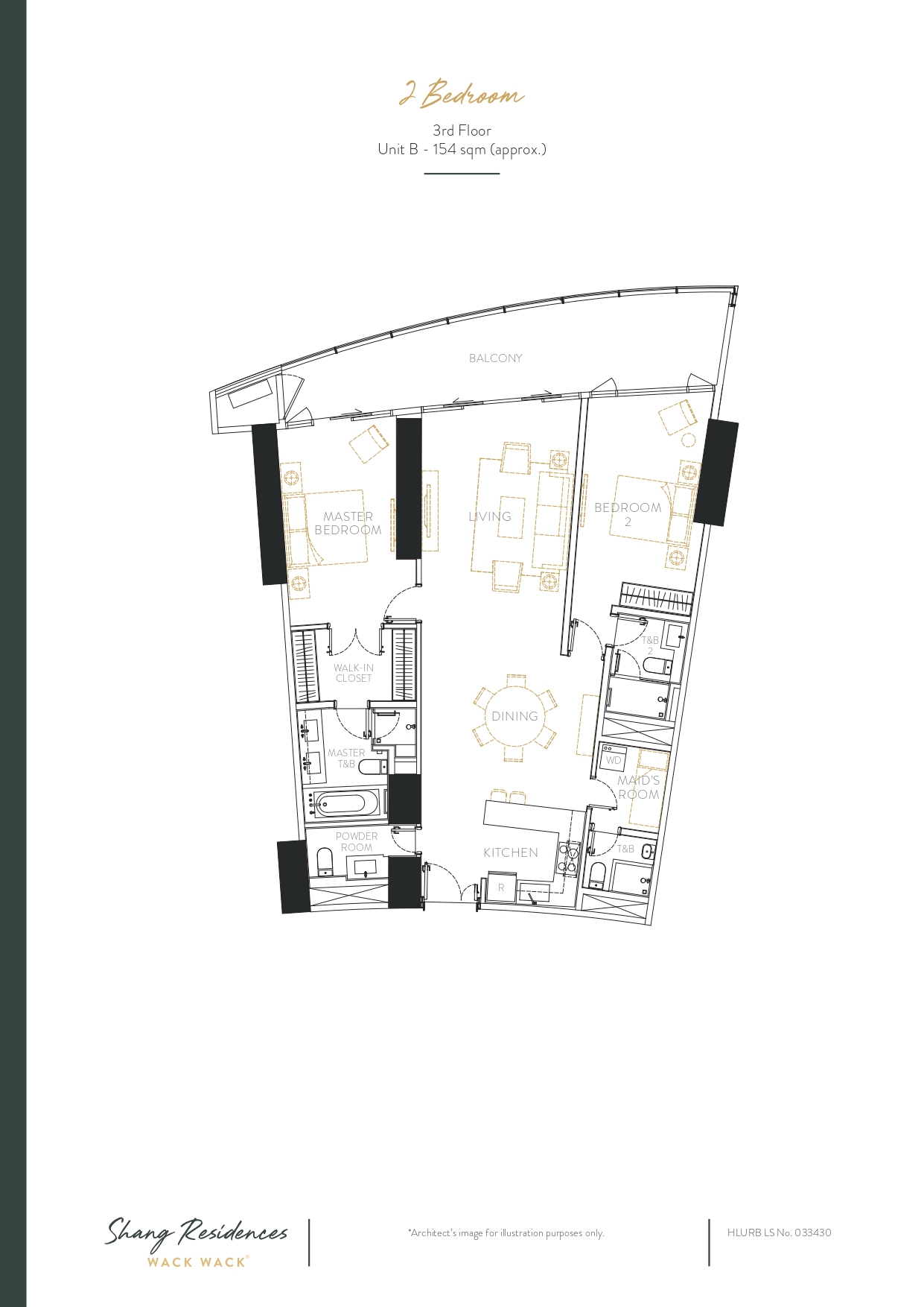 2 Bedroom – 3rd Floor Unit B